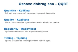QQRT osnove dobrog sna – infograf za blog pitanja o spavanju
