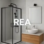 Elegantna Rea kupaonska oprema s tuš kabinom i modernom slavinom