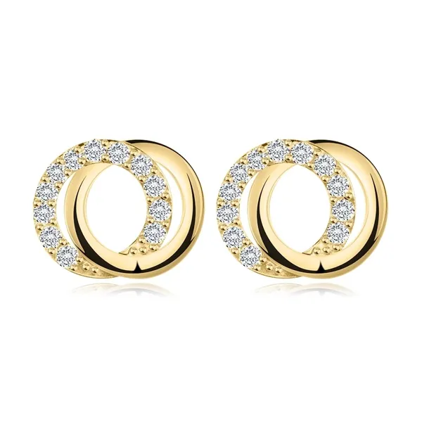Naušnice od žutog zlata 585 s cirkonima